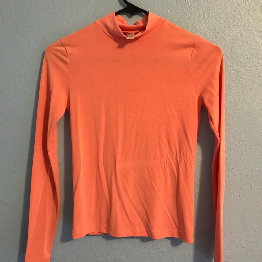American Apparel Salmon Long Sleeve Turtle Neck